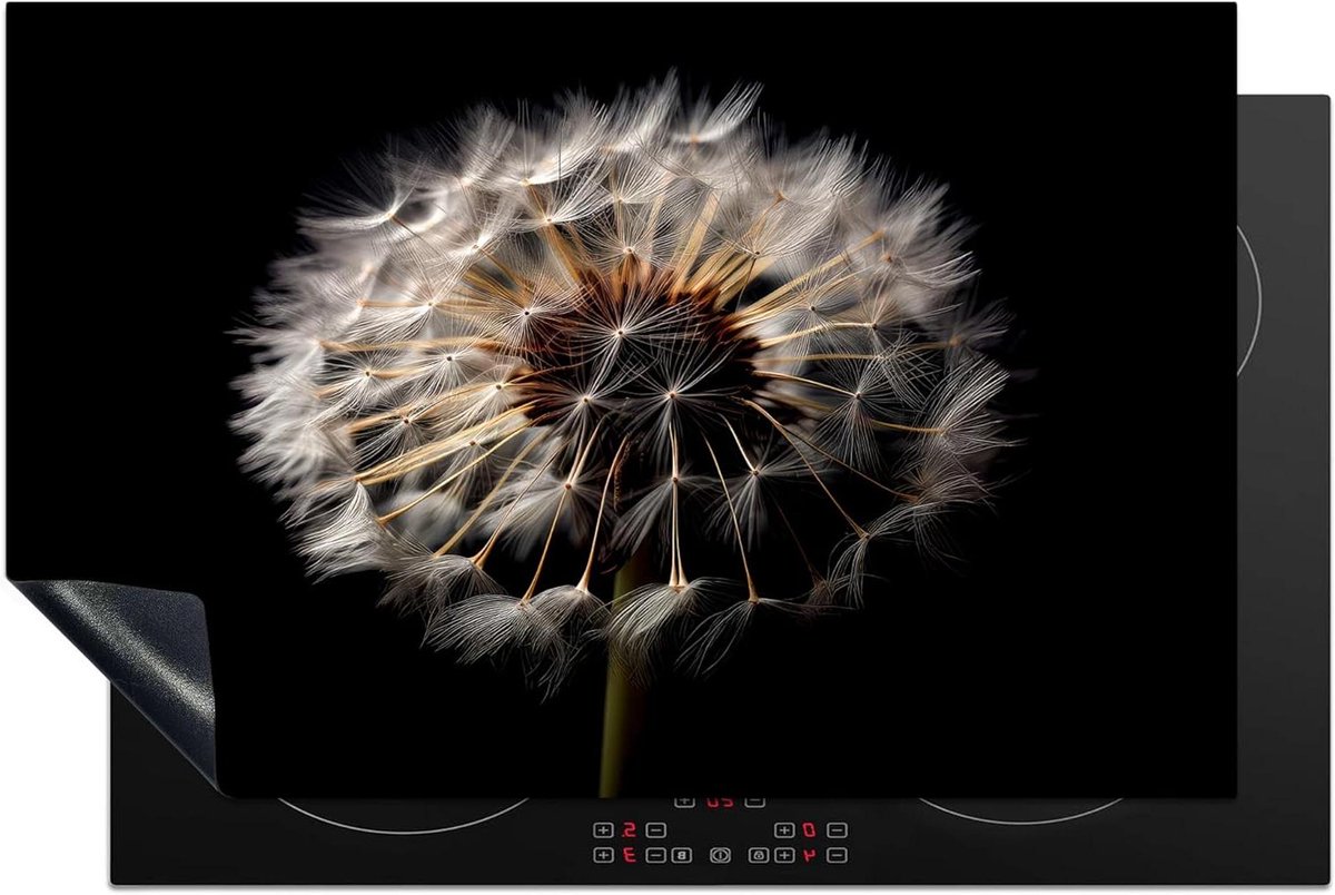 Inductie Beschermer - Kookplaat Mat - Keuken Decoratie - Unieke Foto Print - 80x52 cm - Zwart