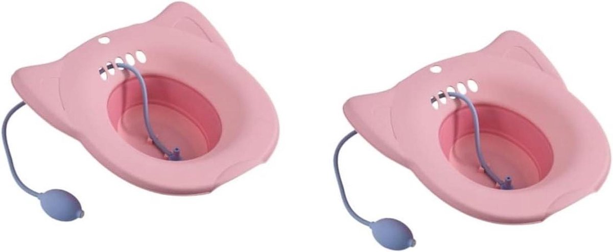 Zitbad Set - Bidet Toilet - Persoonlijke Hygiëne - Ergonomisch Gebogen Design - 42 x 32 x 23 cm - Roze