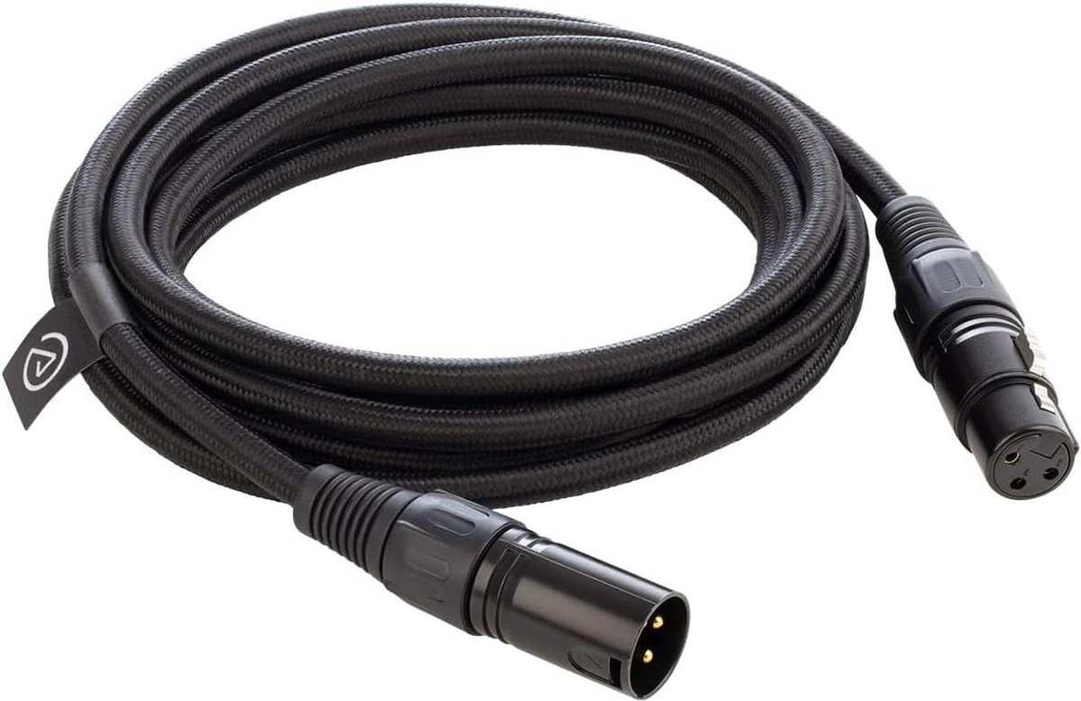 XLR Kabel - Microfoonkabel Studio - Studio Opname - Vergulde Pinnen - 3 Meter - Zwart