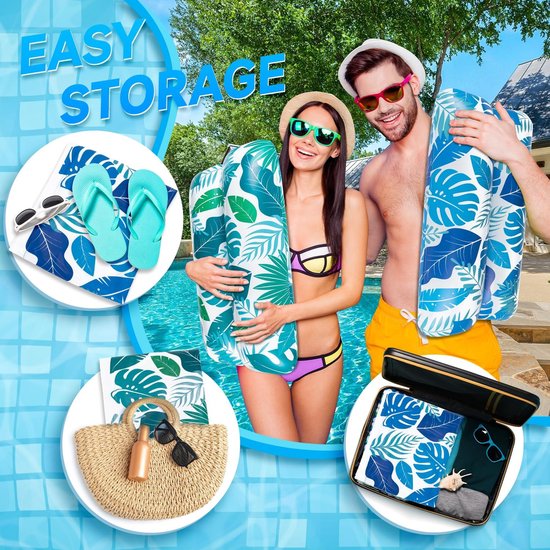 XL Opblaasbare Waterhangmat Set van 2 - 4-in-1 Drijvende Ligstoel en Zwembadmatras - Luxe Hangmat voor Zee en Zwembad - Wateraccessoires voor Volwassenen en Meisjes — afbeelding 5