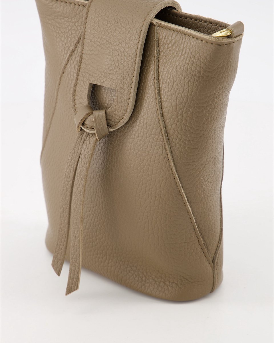 tasje -taupe- crossbody/telefoontasje -leer - nieuw - trendy