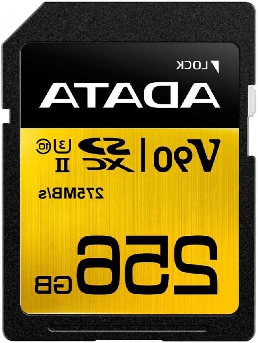 SDXC UHS-II Kaart - Geheugenkaart SD Kaart - Video Opnemen - 3D MLC NAND Flash - 256 GB - Zwart/Goud