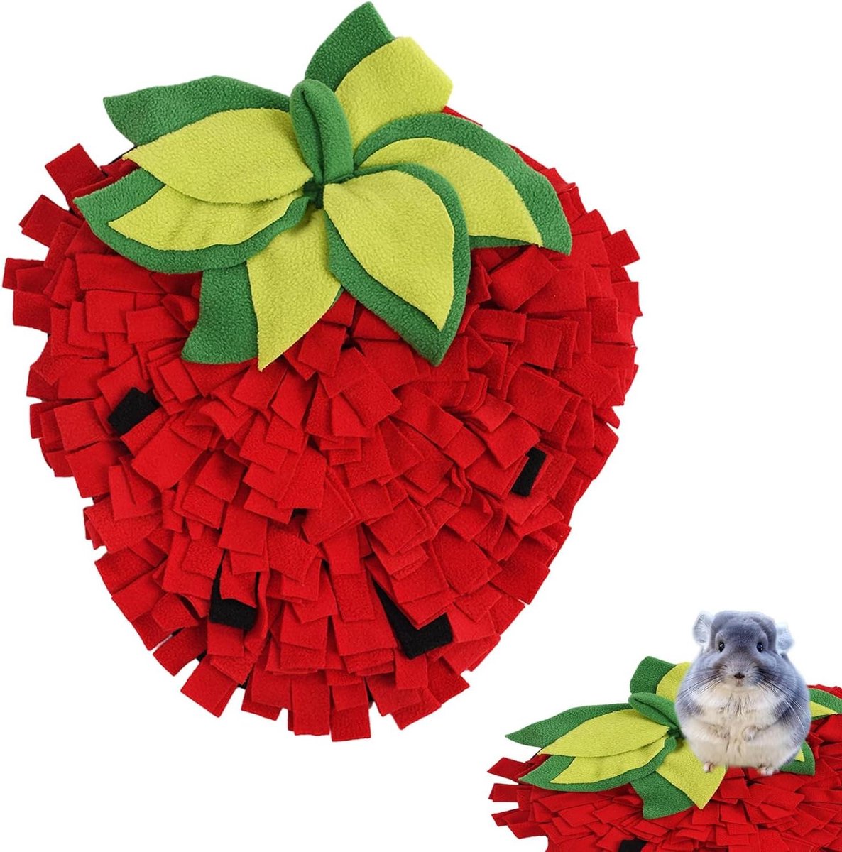 Honden Voedermat - Voedingsmat Hond Snuffelmat - Langzaam Eten - Creatieve Aardbei Vorm - 28 x 23 x 6.8 cm