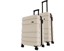 NoriX Kofferset - 143L - Trolleyset TSA 2-delig - Handbagage en groot - Norix Limestone Grey