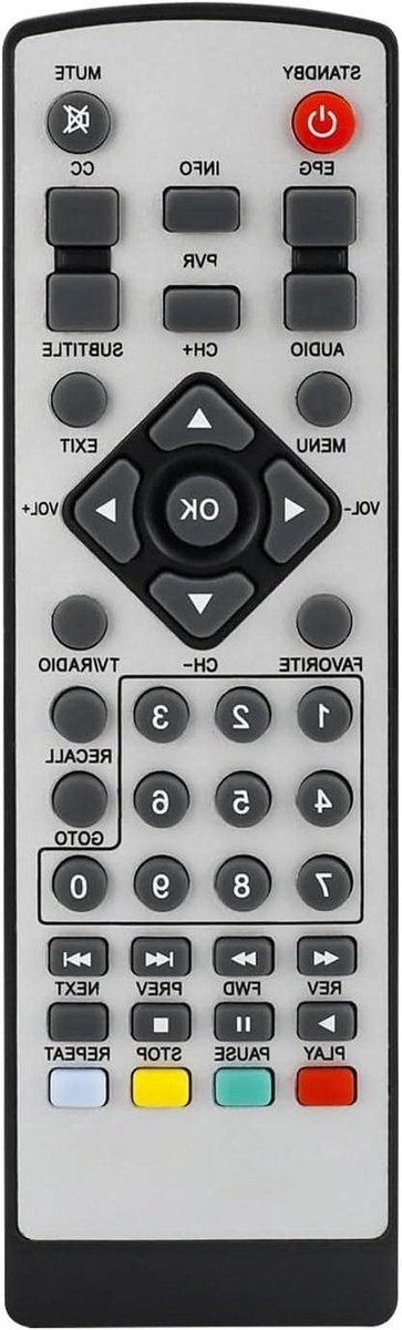 Afstandsbediening - Afstandsbediening Set Top Box - Televisie Bediening - IR Draadloze Communicatie - 1 stuks - Zwart