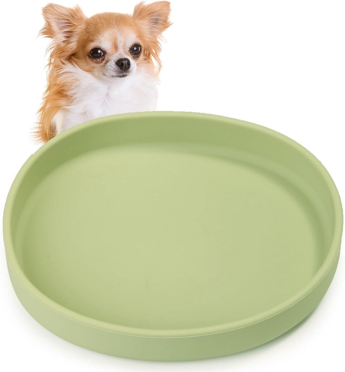 Hondenvoerbak - Voerkom Kat Puppy - Rustig Eten - Ondiepe Platte Kom - 178 x 152 x 25 cm - Groen