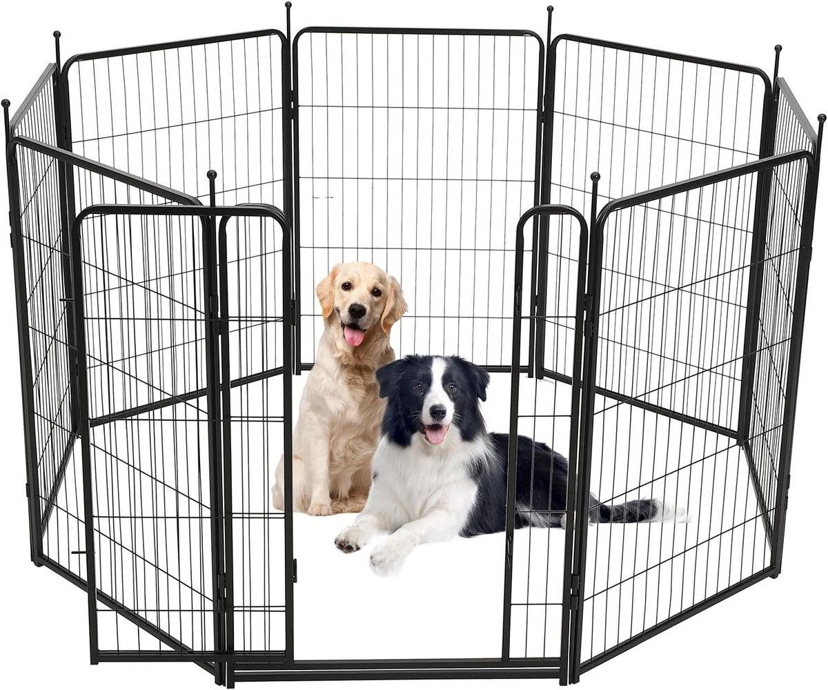 Hondenren - Dierenverblijf - Veilig Spelen - Modulair Ontwerp - 100x80 cm - Zwart