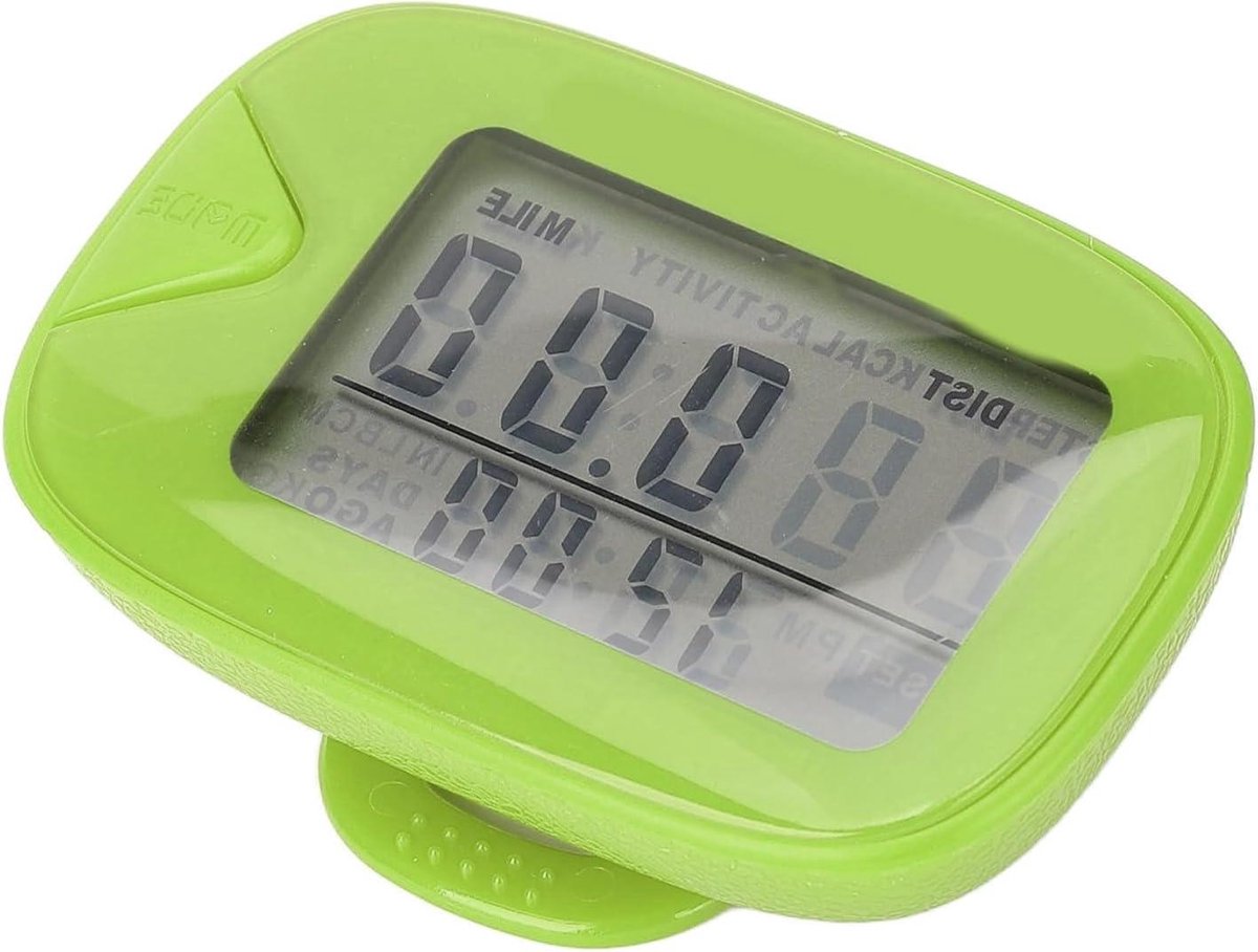 Wandelende Stappenteller - Activiteitenmeter Tracker - Fitness Doelen Bijhouden - Groot Digitaal Display - 7 Dagen Geheugen - Zwart
