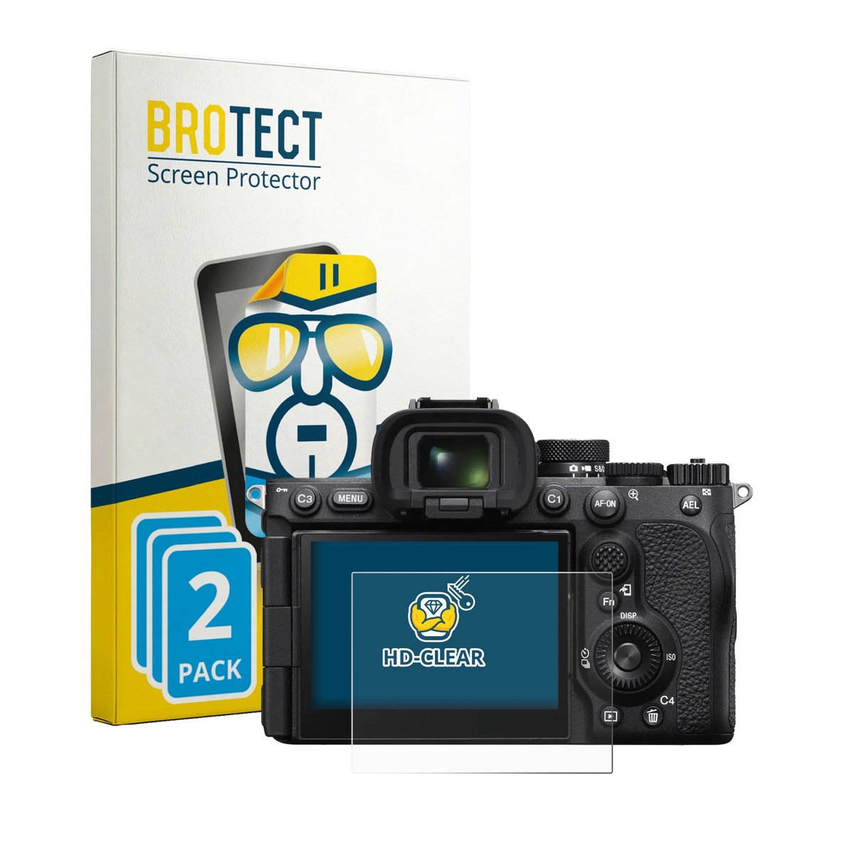 BROTECT - Screenprotector voor Sony Alpha 7R VI - Folie Beschermfolie transparant 2 Stuks