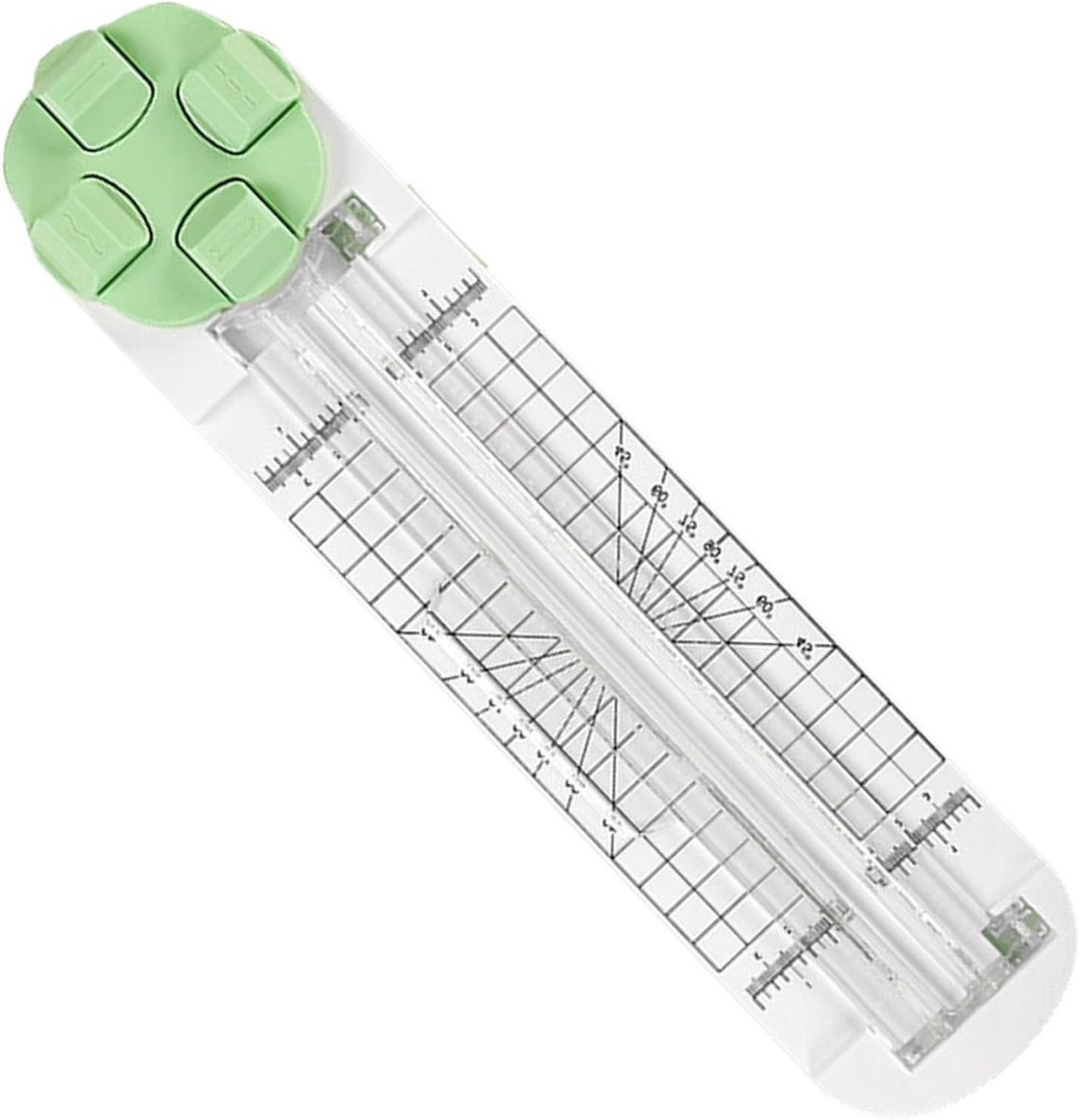 Papiersnijder Slider - Papier Snijder - Hobby en Kantoor - Vier Snijlijnen - 35.5 cm - Groen