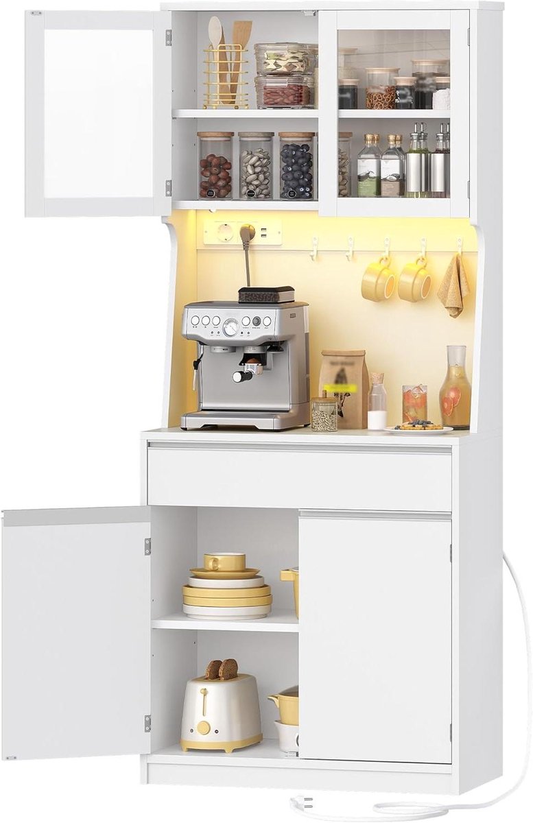 Dressoirs - Opbergkast Sideboard - Woonkamer Organisatie - Vloer Montage - 75 cm Breed - Wit