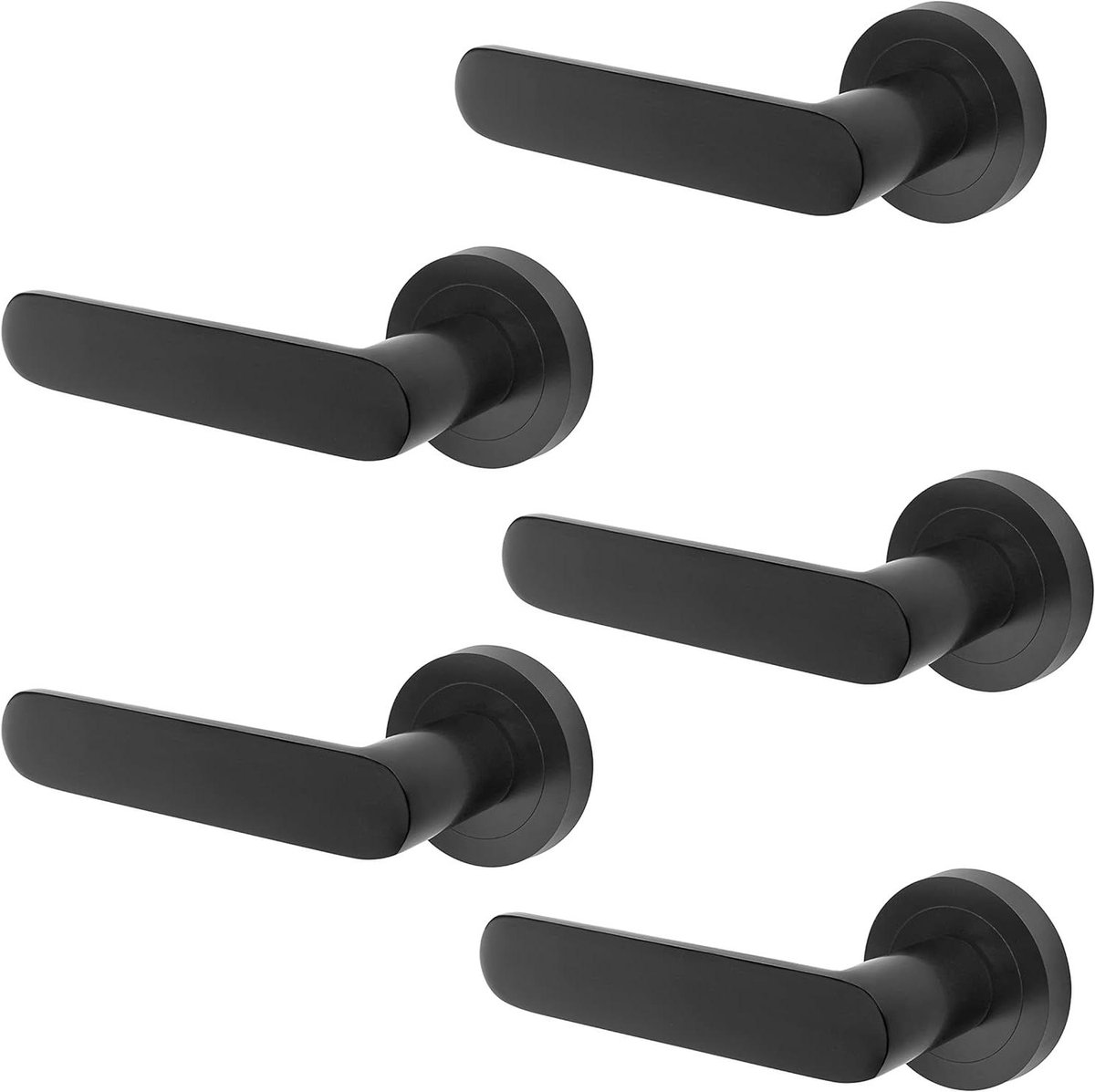 Binnendeurkrukken Set - Deurklinken Deuren - Binnendeuren Monteren - Veermechanisme - 35-45 mm Deurdikte - Zwart