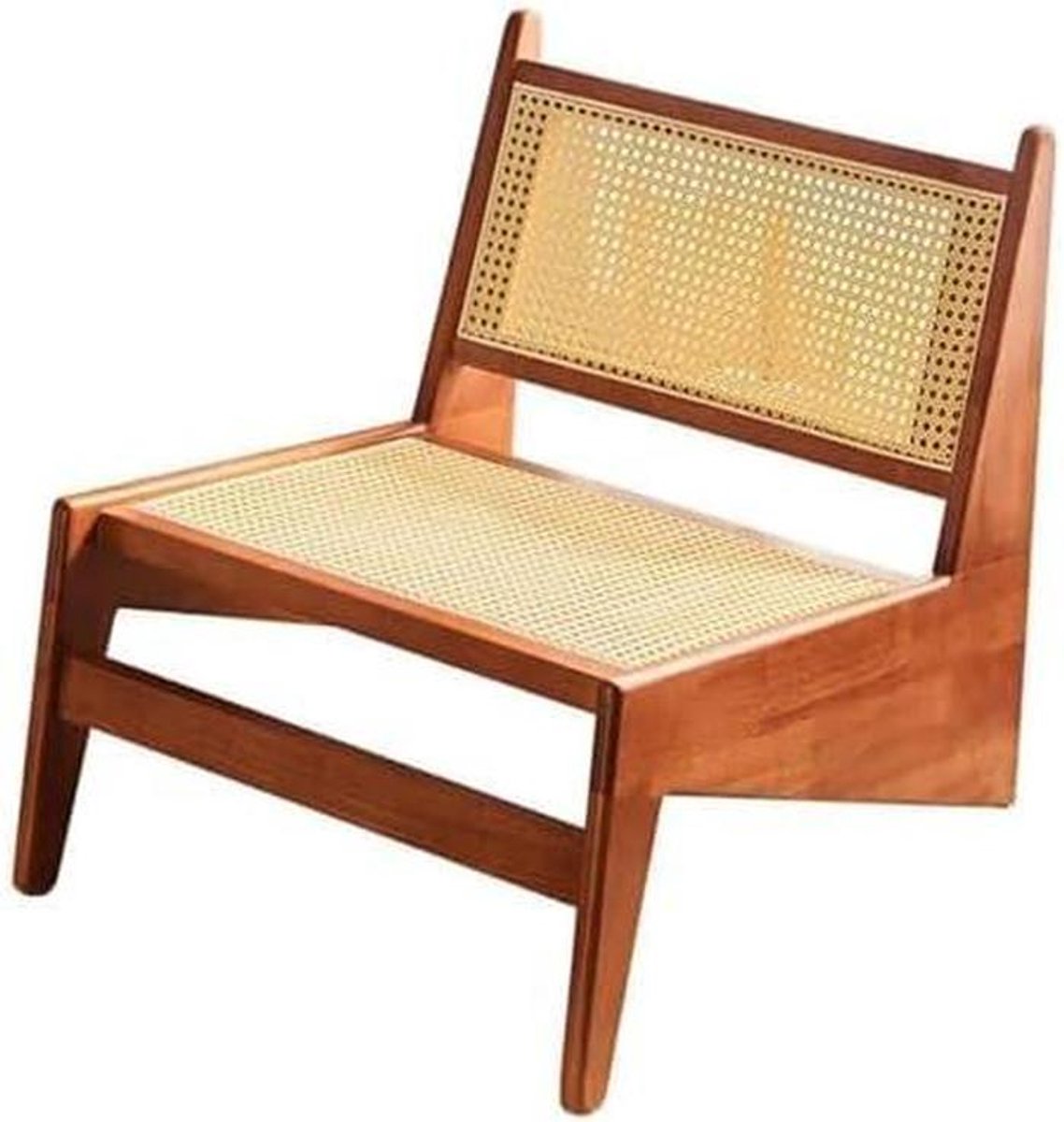 Rotan Fauteuil - Leesstoel Armloos - Ontspannen Zitten - Ergonomisch Ontwerp - 24" x 29" - Kersen