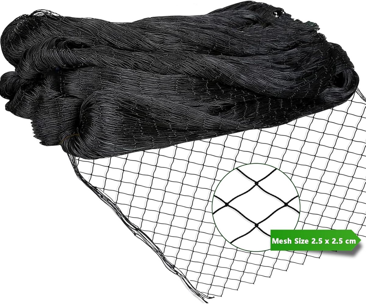 1 stuk-vijvernet - tuinnet - vogelnet zwart - vogelnet balkon - vijvernet zwart - vogel vangnet -tuinnet vogels - vogelnet - vogelbeschermingsnet - 10*5m