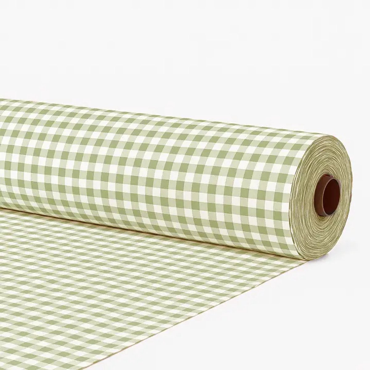 Gamusi Stof op doorlopende snit katoen vichy ruit breedte 280 cm per meter - 70% katoen - 30% polyester - Olijfgroen