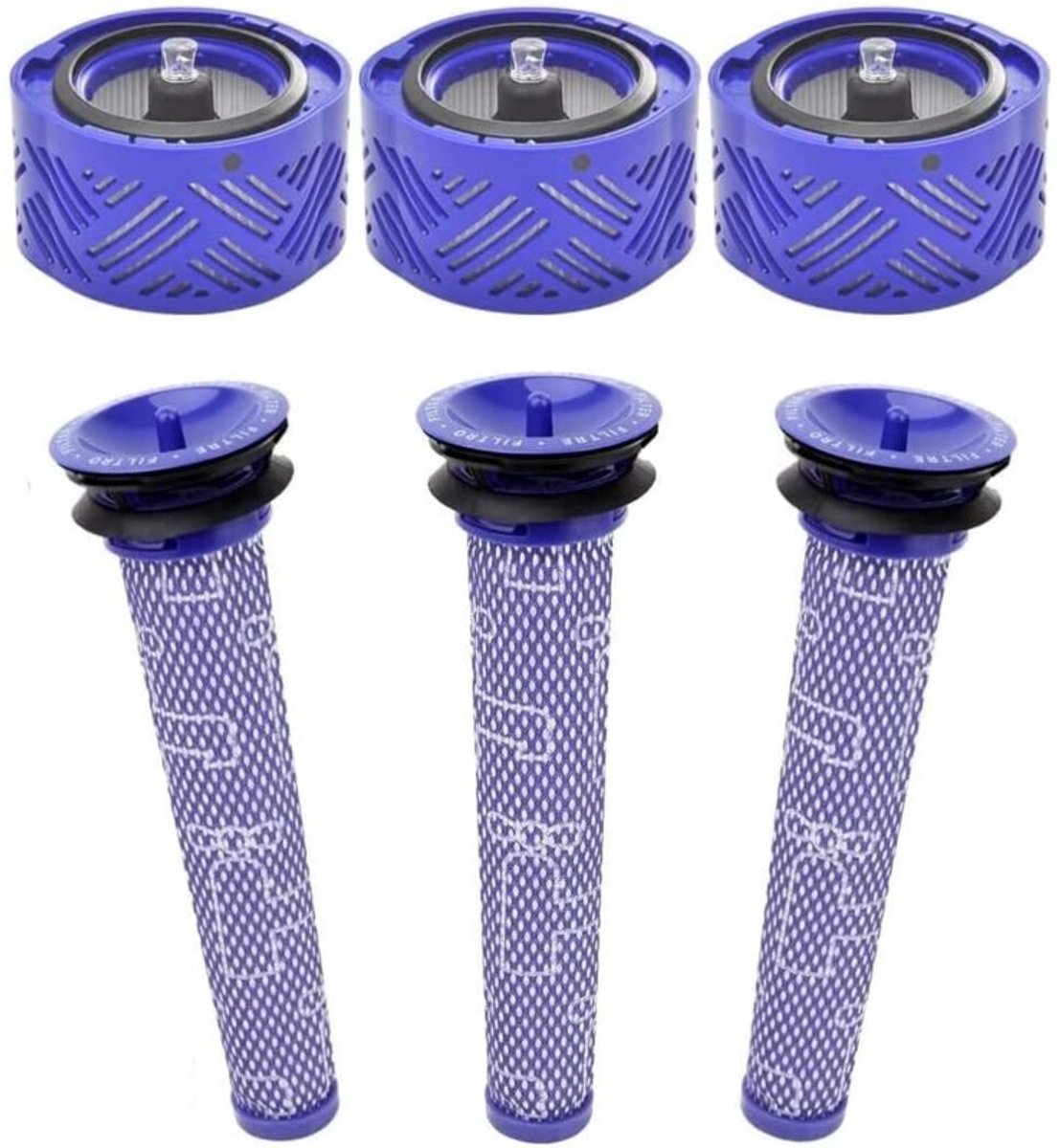 6-stucks vervangende HEPA-filters voor voor- en na-motor voor Dyson V6 DC58 DC59 DC62 DC72 DC74 SV03 SV04 SV05 SV06 SV07 SV08 SV09 Absolute Animal Motorhead stofzuiger