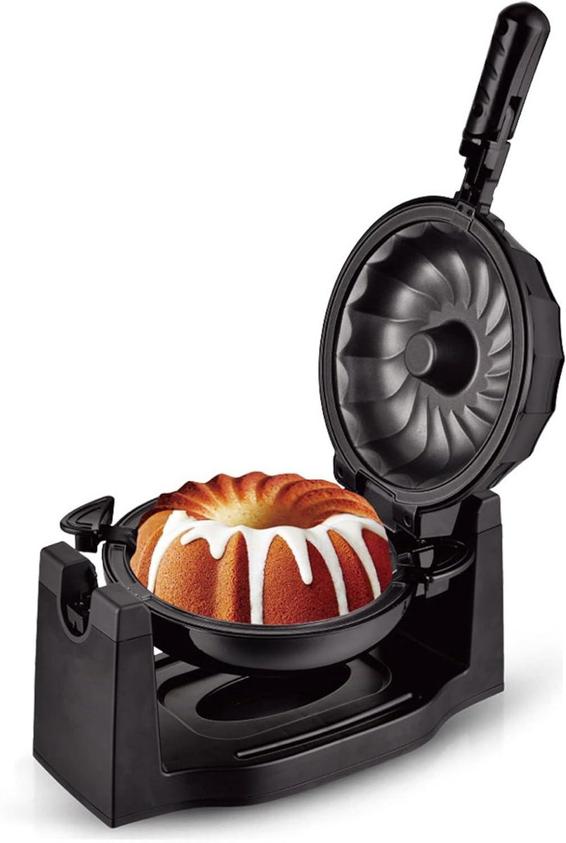 Mini Cake Machine - Broodmachine Bakplaat - Thuis Bakken - Dubbelzijdige Verwarming - 25 cm Diameter - Zwart
