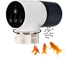 Automatische Visvoeder - Voederautomaat Aquarium - Vis Voeren - Programmeerbaar Voedingsschema - 200ml Container - Wit