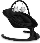 MoMi Kenani Onyx - Elektrische Babyschommel - Bluetooth - Afstandsbediening - 5 Schommelsnelheden - Zwart