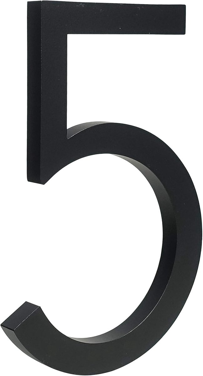 Huisnummer Bord - Deurnummer Adres - Buiten Bewegwijzering - Drijvend Modern Design - 10cm Hoog - Zwart