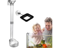 Voederbuis Aquarium - Voederbuis Vissen Garnalen - Voer Gerichter Geven - Voorkomt Voedselverspreiding - 100g - Transparant