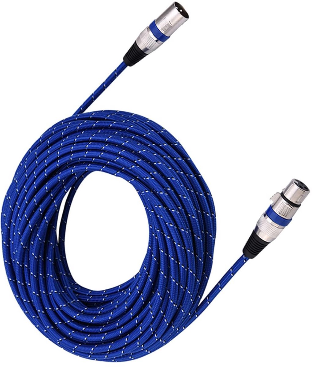 XLR-stekker op bus, XLR-stekker op bus, 3-polige microfoonkabel, podiumgeluidsmixer (20 m)