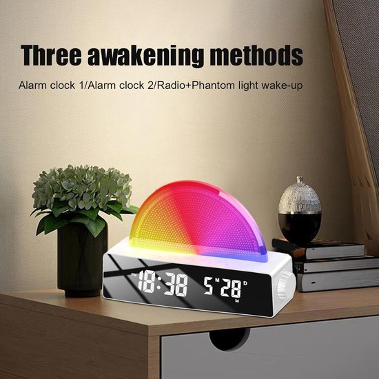 Lichtwekker - Zonsopgangsimulator - Rustig Wakker Worden - Geleidelijke Zonsopgang - 5.2 x 13.5 x 5.2 cm - Wit Spiegel — afbeelding 2