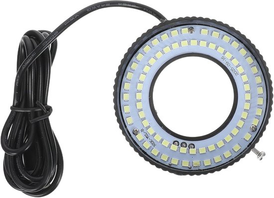 Microscooplamp LED - Ringlamp Inspectie - Precisie Werk - Instelbare Helderheid - Compact Formaat - Zwart