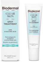 Biodermal Clear Skin Spot Treatment, 30 ml - met Zink en Succinic Acid, Pakt doelgericht puistjes en onzuiverheden aan, Alcohol- en Parfumvrij, voor Onzuivere huid