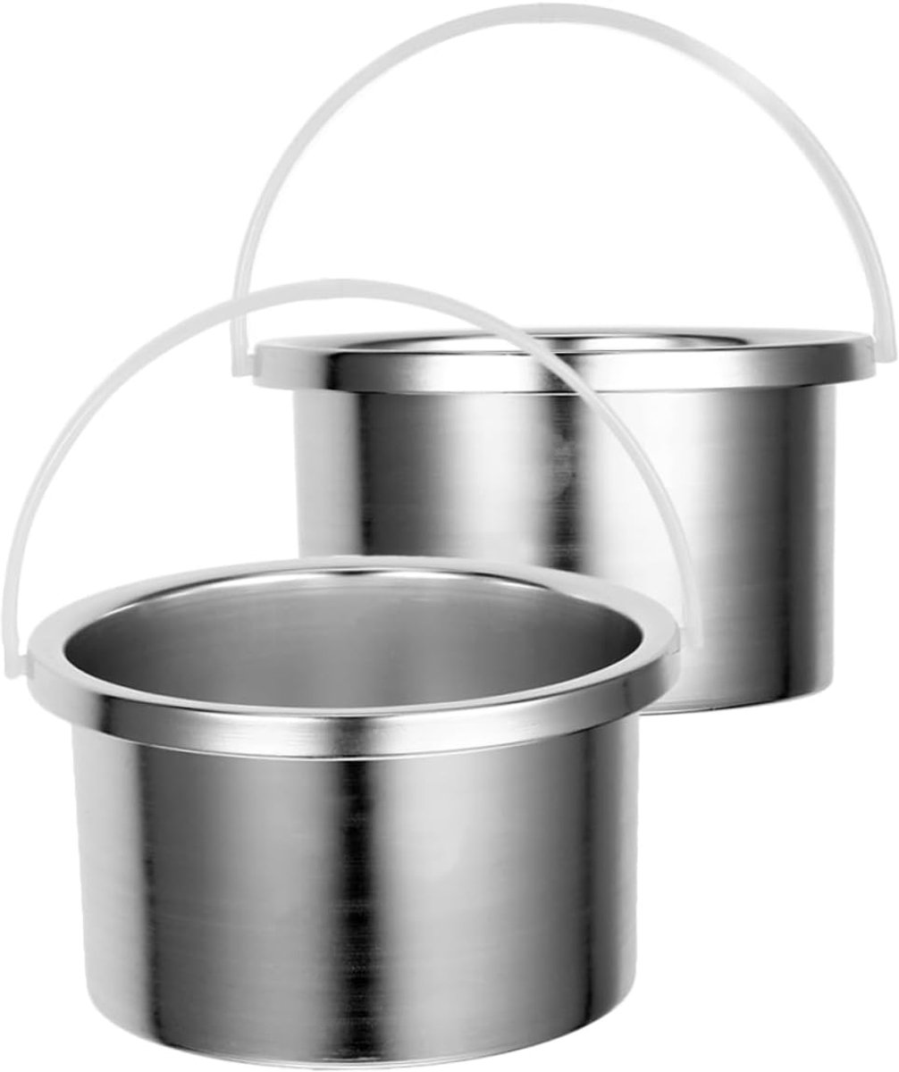Wax Verwarmer Pot - Aluminium Container - Ontharen Thuis - Verstelbare Temperatuur - 12 cm Diameter - Zilver