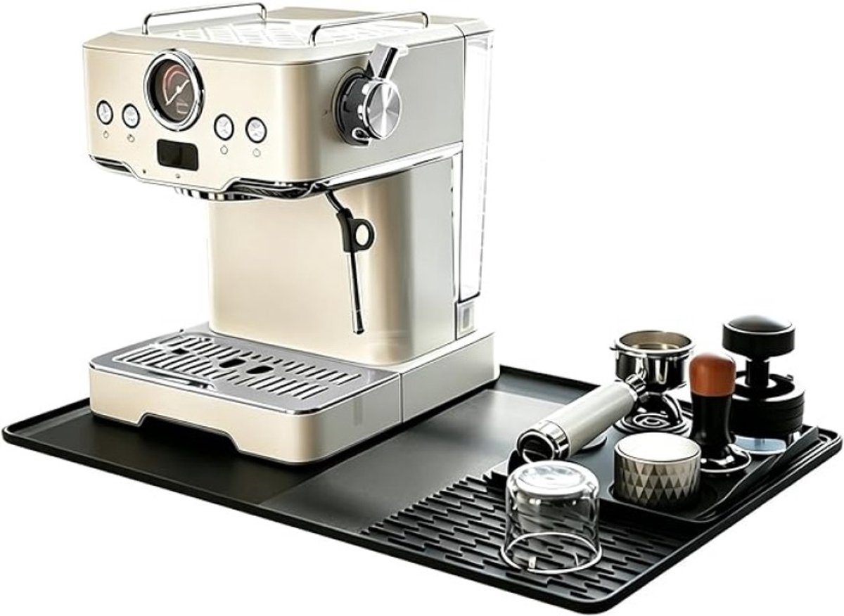 Antislip koffiemat 60x40 cm met afneembare tamping pad - siliconen werkblad beschermer