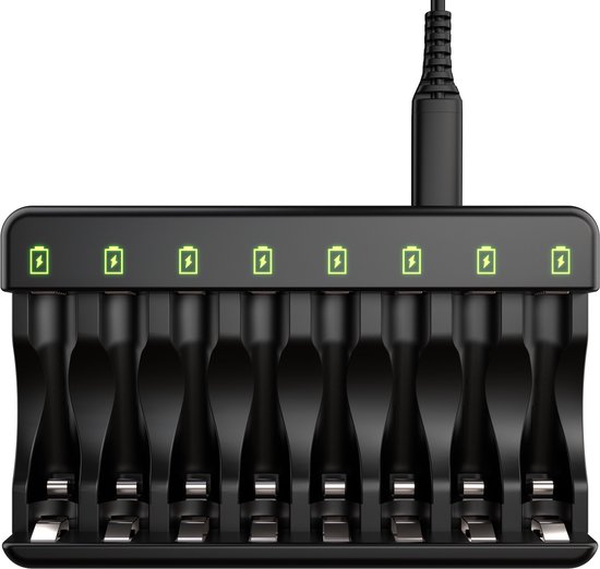 Voltière Batterij Oplader - Voor 8 AA/AAA Ni-Mh 1.2V