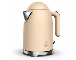 Motivai Waterkoker – 1.7L – 2200W – BPA-vrij & PHAS-vrij RVS – Retro – Matte Beige