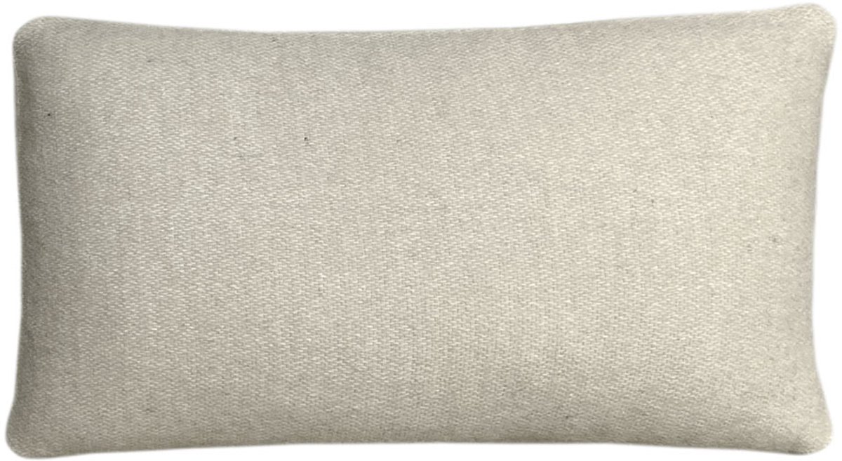 Beige double faced recycled wool rectangle cushion
