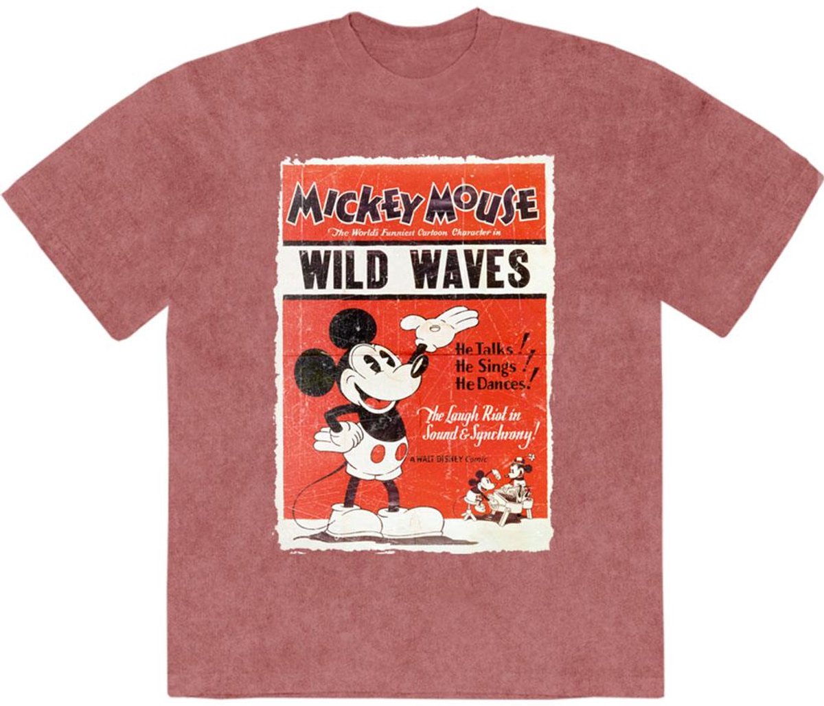Disney - Mickey Wild Waves Heren Tshirt - M - Rood