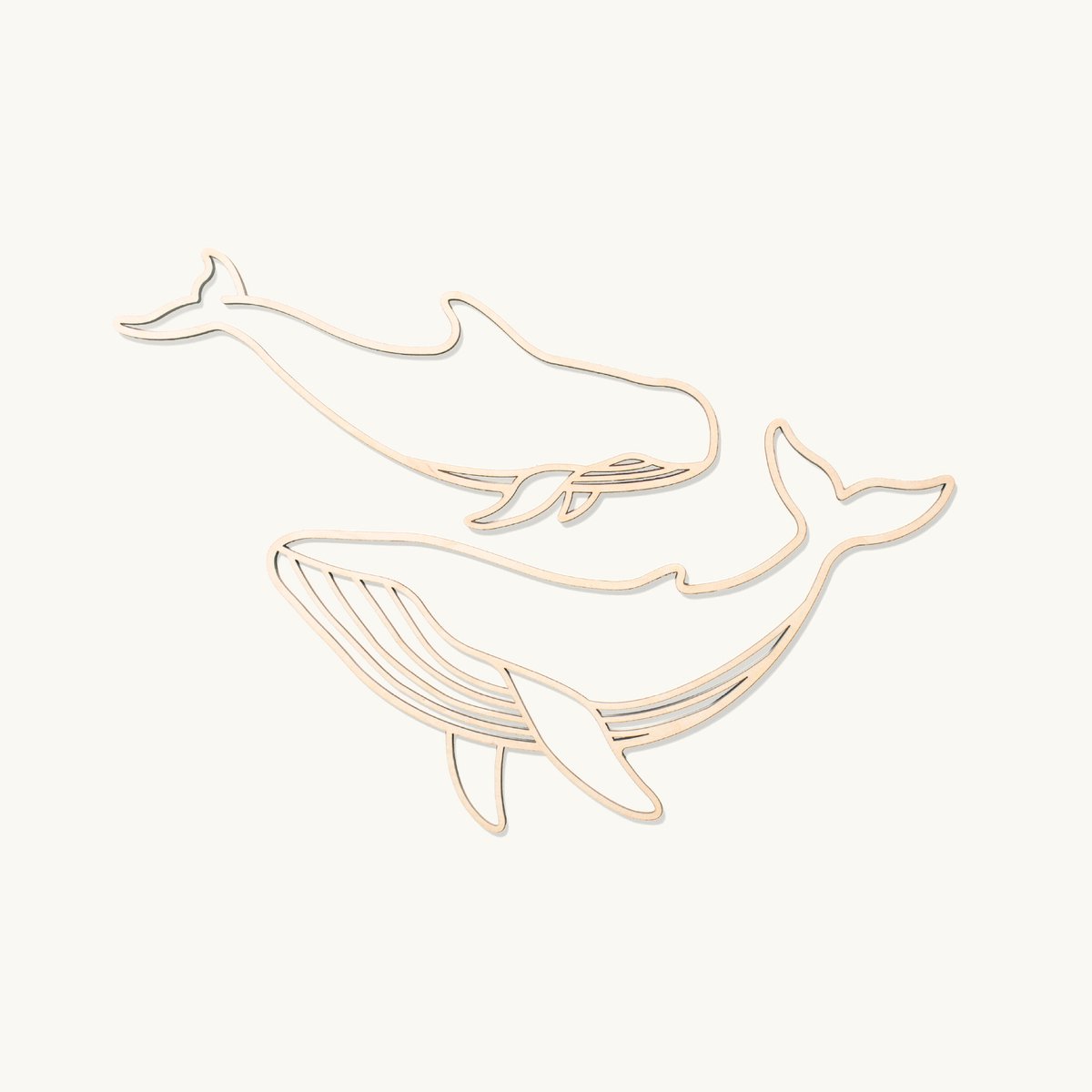 In de oceaan | Wanddecoratie | Walvis - duo | 25x25