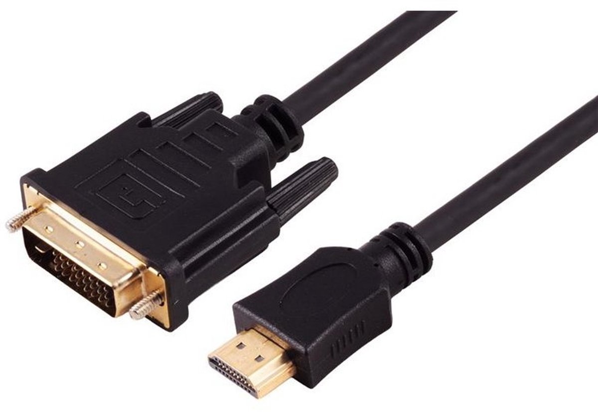 HDMI - DVI-D Kabel - 24+1 - Dual Link - Full HD 60 Hz - 1,5 meter - Zwart