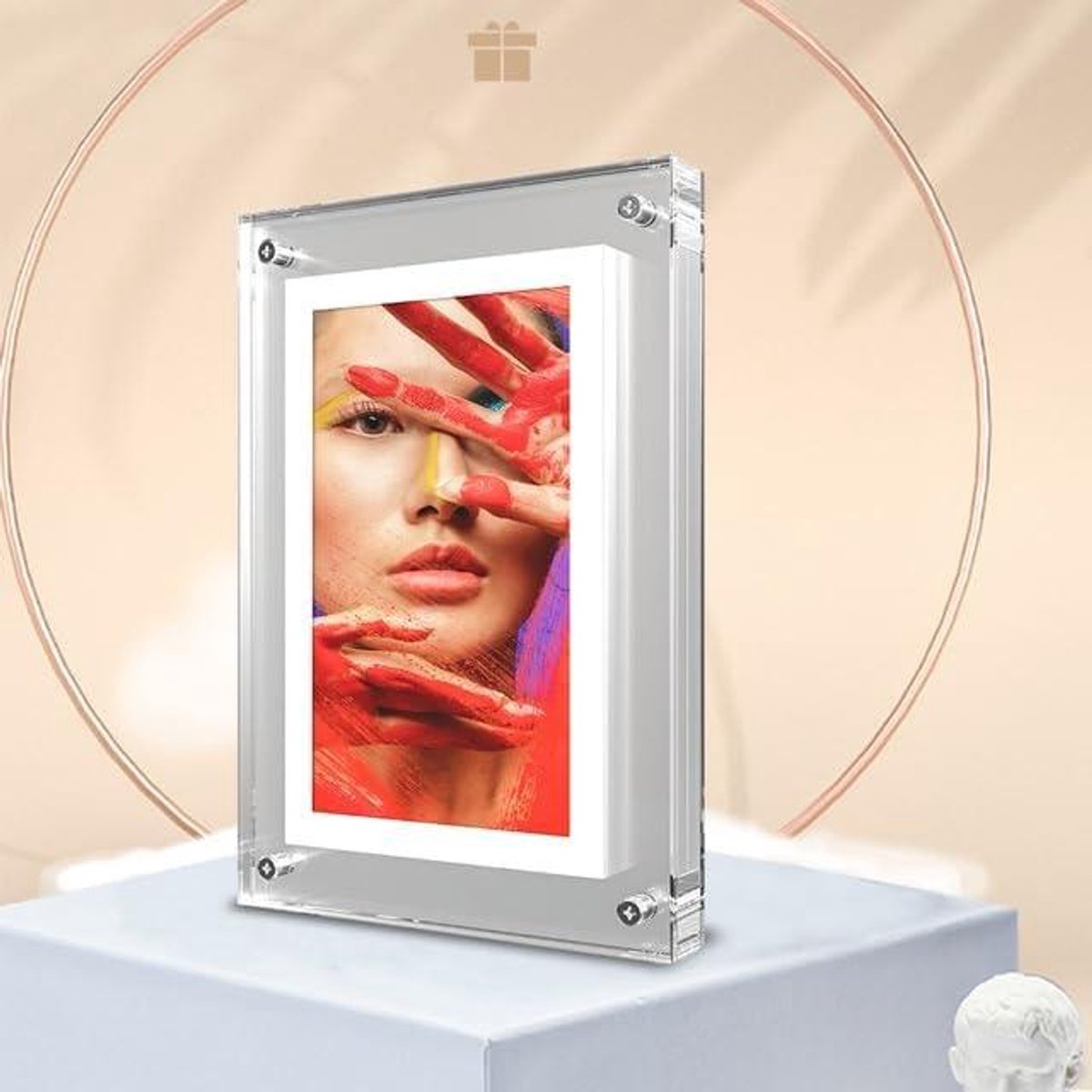 Digitale Fotolijst - Acryl Display - Momenten Tonen - Ingebouwd Geheugen - 5 Inch Scherm - Wit