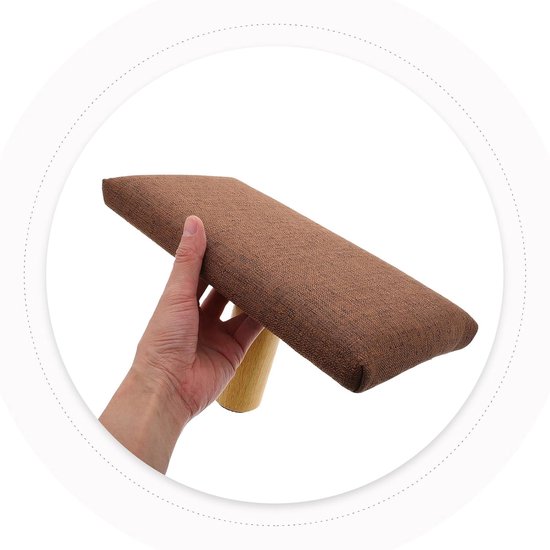 Meditatie Bankje - Zitbankje Knie - Houding Verbeteren - Ergonomisch Ontwerp - 24 x 13 cm - Koffie — afbeelding 3