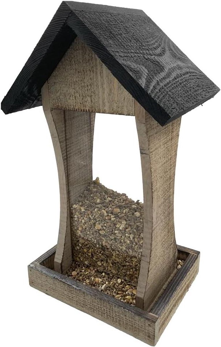 Vogelvoer Silo - Voederhuis Staand - Vogels Voeren - Transparant Ontwerp - 14 x 17 x 32 cm - Doorzichtig