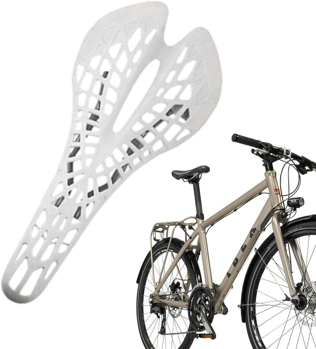 Fiets Zadelkussen - Spider Zadel - Comfortabel Fietsen - Schokabsorberend Ontwerp - 28 x 13 cm - Wit