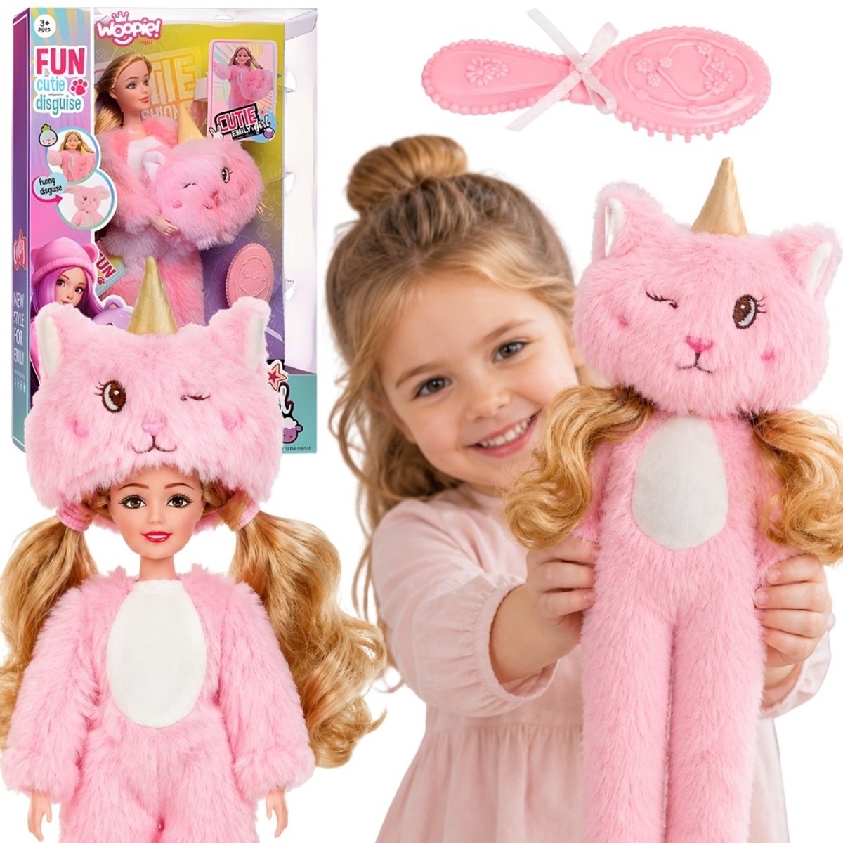 Woopie Royal Emi pop in roze teddybeerkostuum - UNI