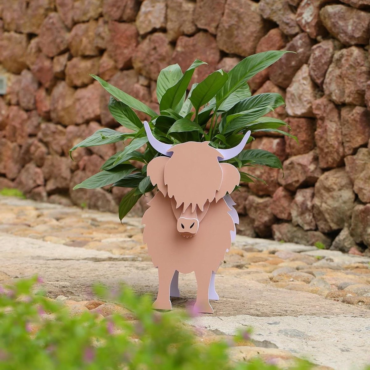 Bloempot Koe - Dieren Plantenbak - Decoratief Gebruik - Uniek Design - 318 cm Hoog - Bruin