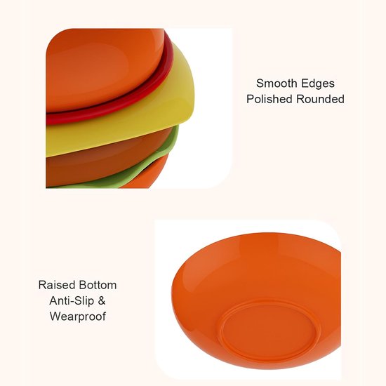Hamburger Bordenset - Voorgerecht Borden - Feestelijke Snacks - Stapelbaar Compact Ontwerp - 14x10 cm - Zwart — afbeelding 4
