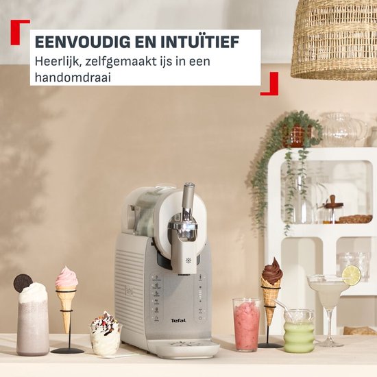 Tefal Freezi IG801A - IJsmachine - 1 liter - Geschikt voor 10 personen - 5 programma's - Inclusief Accessoires van Tefal — afbeelding 4