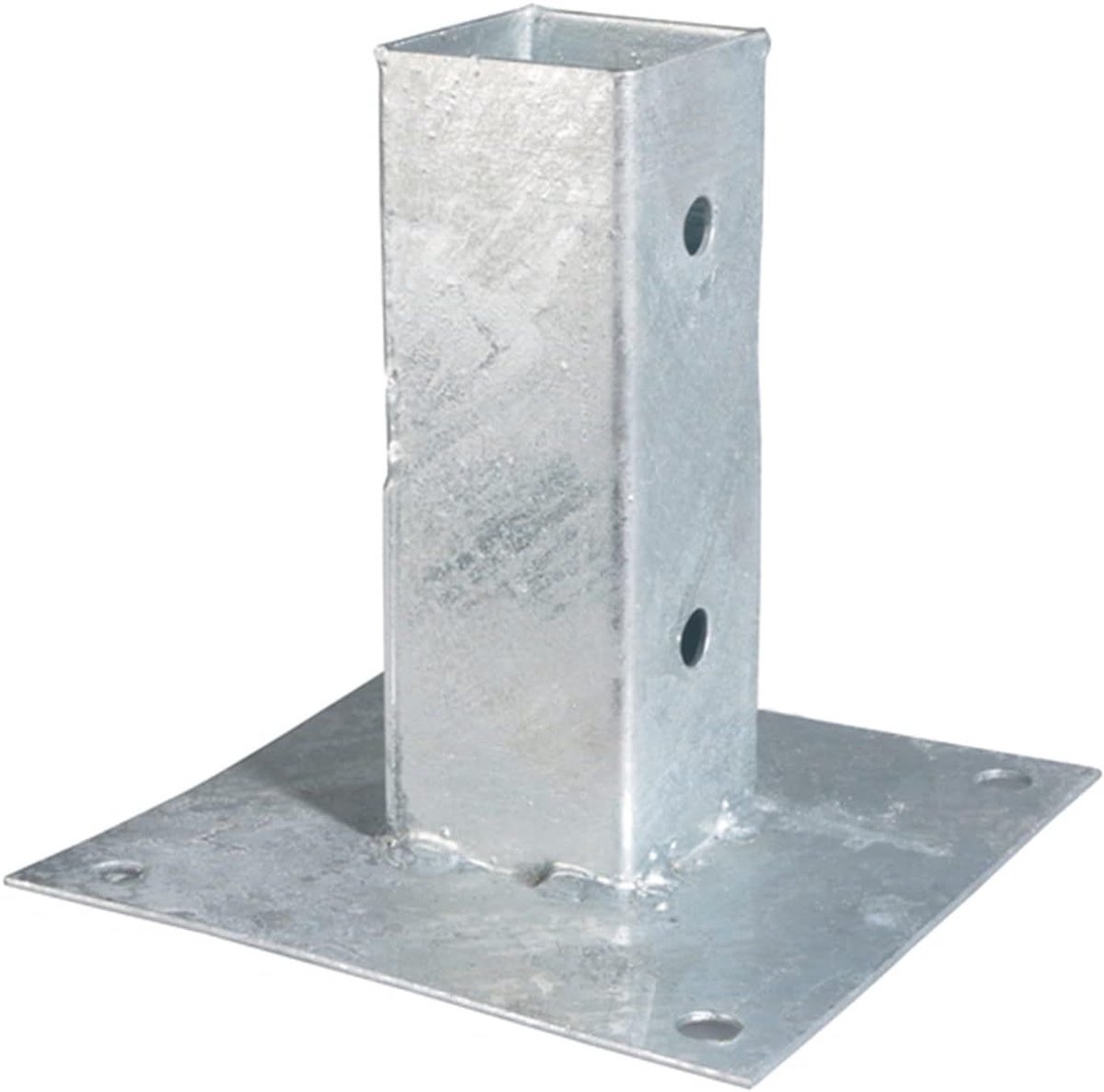 1x Siwitec schroefhuls voor vierkante houten palen, 150 mm hoog, 91 x 91 mm kom, grondhulzen voor houten palen, thermisch verzinkt staal, balkbeugel voor houten balken, leuningpaal, schroefhulzen