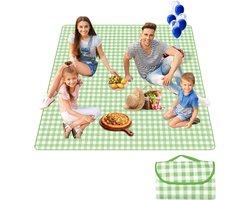 kdeken - biedt plaats aan 12 personen - Stranddeken - Opvouwbare campingdeken - Waterdicht - geruit - Zanddichte picknickmat - campingmat - strandmat - 300 cm x 200 cm - voor wandelen, reizen, outdoor, kamperen, parken (groen)