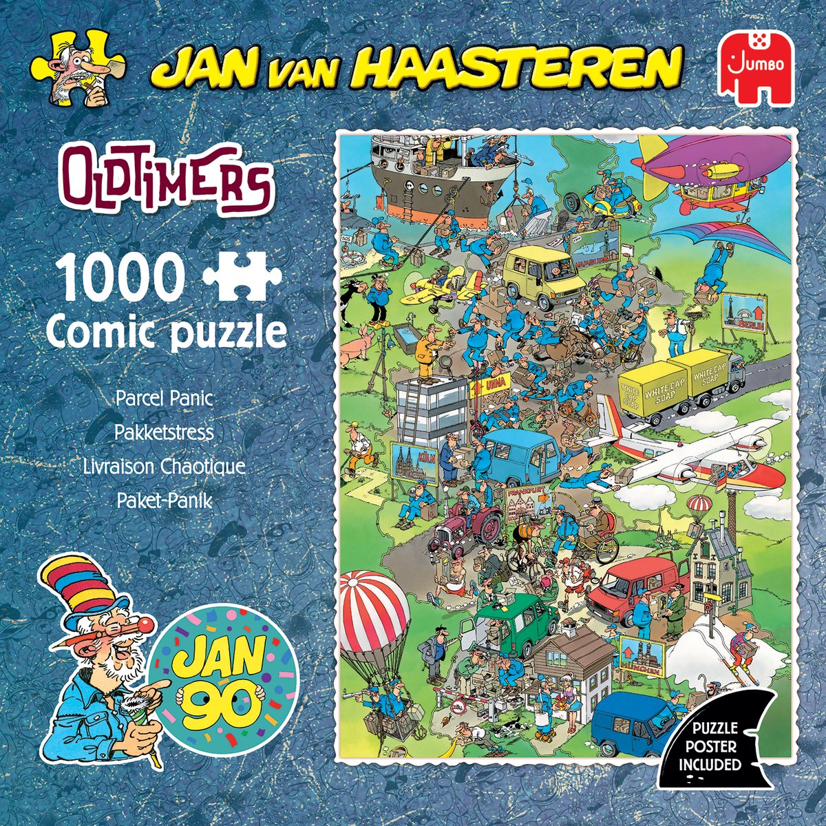 Jan van Haasteren - Oldtimer - Pakketstress - 1000 stukjes puzzel - Legpuzzel volwassenen — afbeelding 3