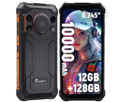 FOSSiBOT F110L Robuuste Smartphone - 12GB RAM - 128GB ROM - 10000 mAh - 6,745 inch HD+ IPS Scherm - IP68 Waterdicht Outdoor Telefoon - Android 15 - GPS,NFC,Face ID,OTG - Oranje