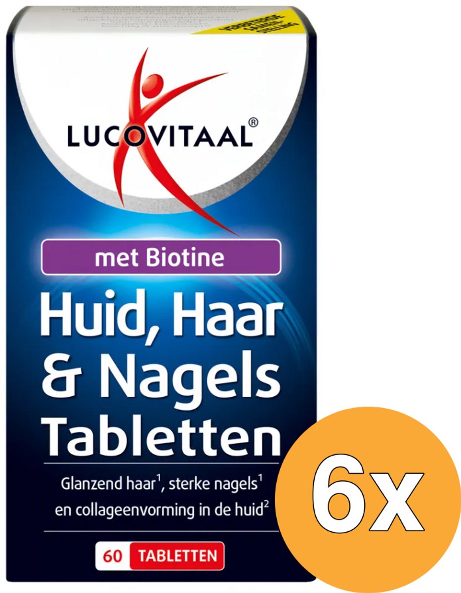 6x Lucovitaal Huid, Haar & Nagels met Biotine (60 tabletten)